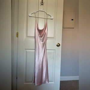 “Double Zero” Pastel pink midi dress